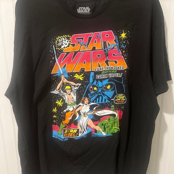 Star Wars Luke Battles Darth Vader Retro Comic Cover Adult T-Shirt Men NEW w/Tag - Picture 1 of 8